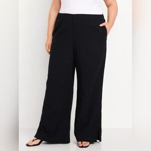 Old Navy Black Wide-Leg Cotton Pants